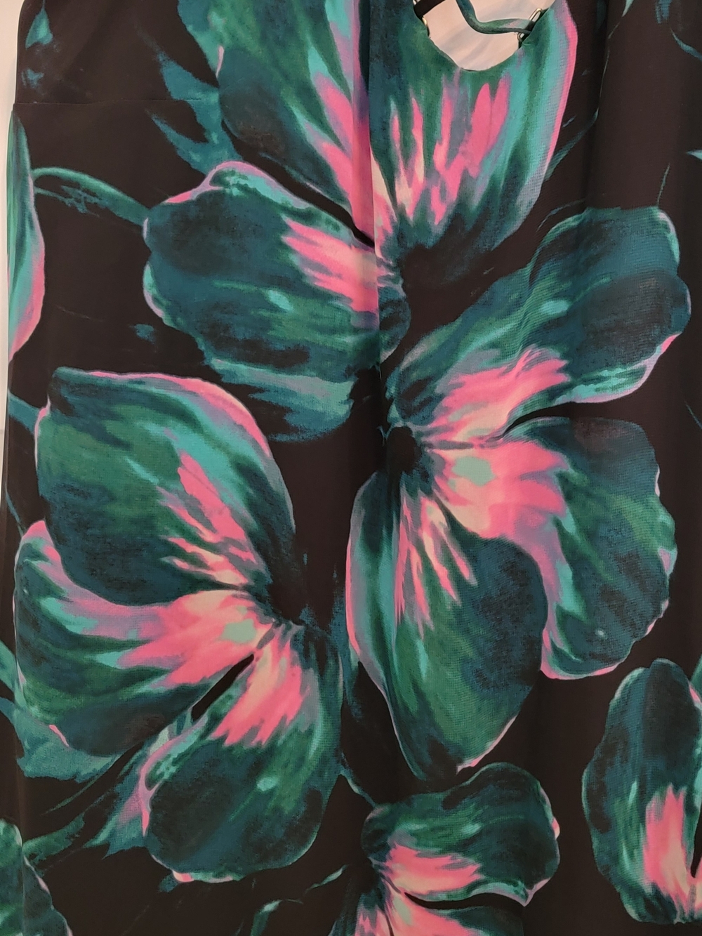 New Jennifer Lopez Green & Pink Floral Halter Maxi Dress Size 16 Petite - Picture 2 of 8